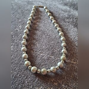 Vintage Silver Toned Beaded Necklace